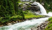 Die Krimmler Wasserfälle sind mit einer gesamten Fallhöhe von 385 m die höchsten Wasserfälle Österreichs. Sie liegen am Rand des Ortes Krimml (Salzburg), im Nationalpark Hohe Tauern nahe der Grenze zu Italien. Gebildet werden sie durch die Krimmler A